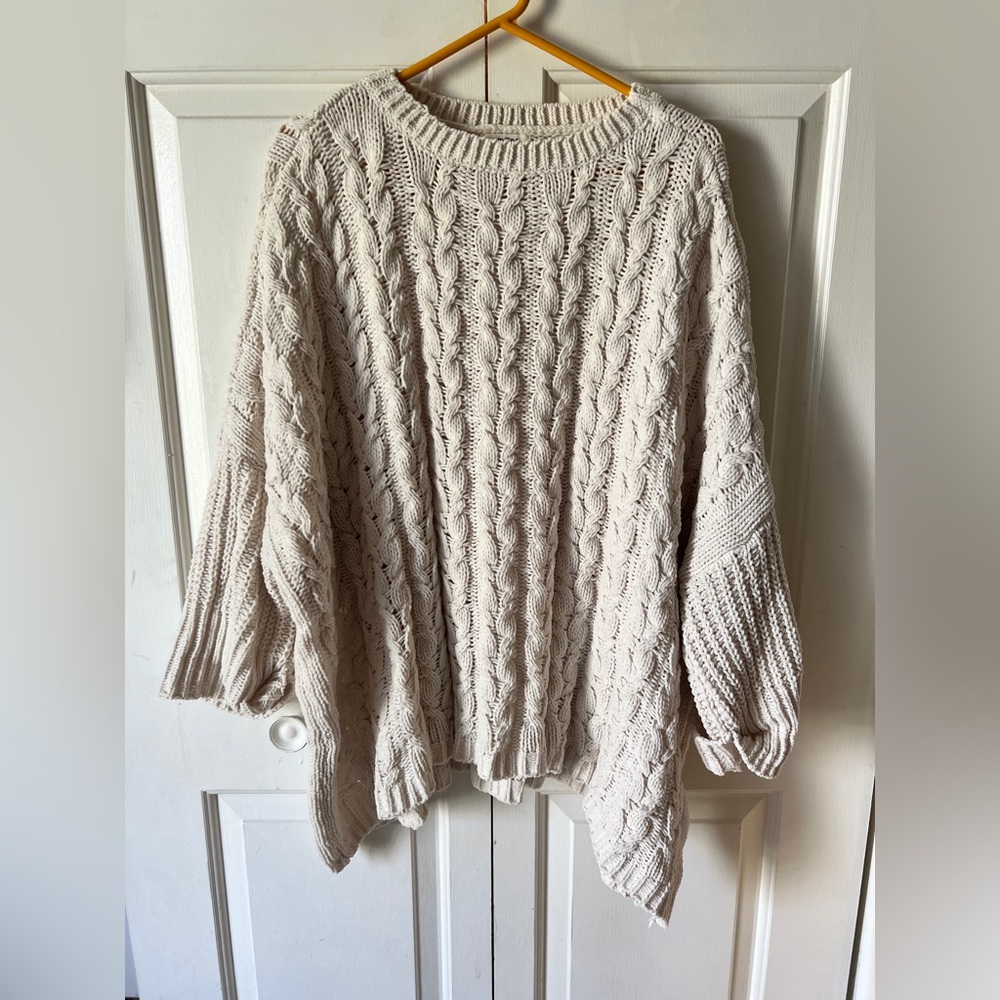 Cozy Cable Knit Sweater - Cream